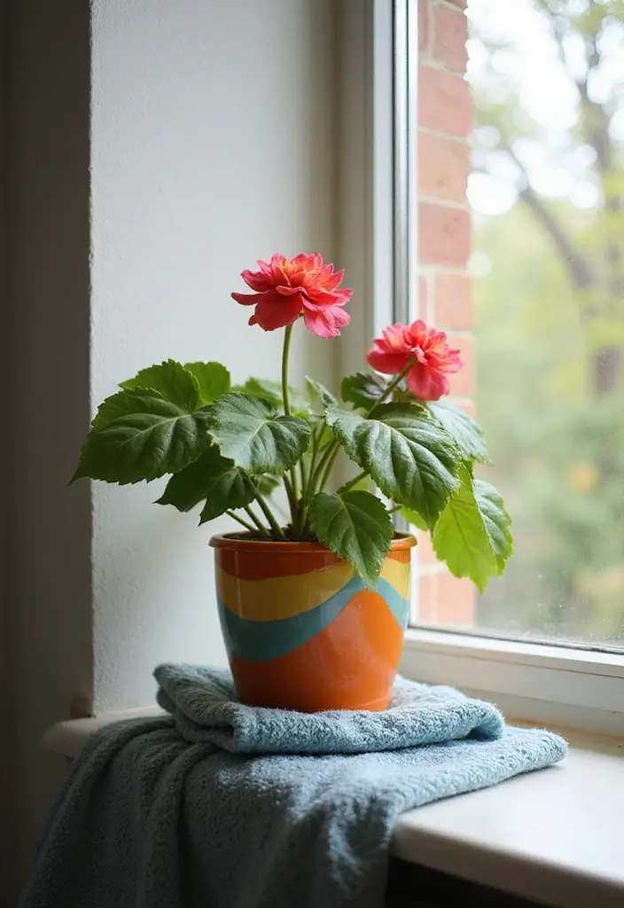 28 Plants in Bathroom Ideas That Freshen the Air - 17. Begonia: Colorful and Charming