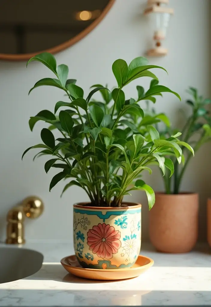 28 Plants in Bathroom Ideas That Freshen the Air - 19. Chinese Evergreen: Colorful and Tough