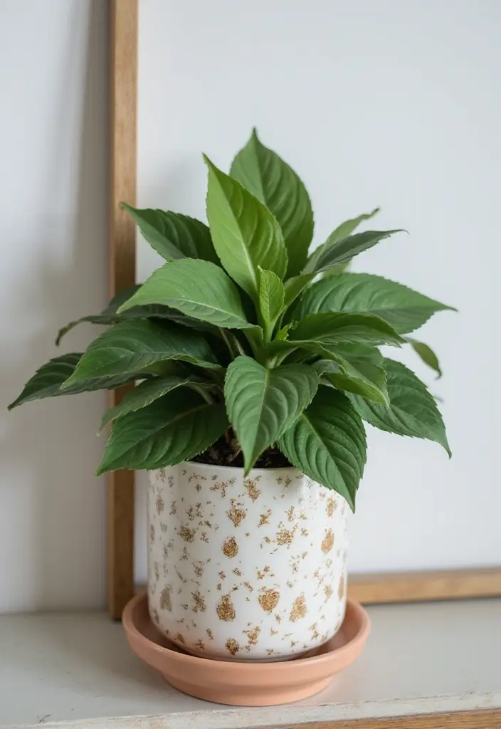 28 Plants in Bathroom Ideas That Freshen the Air - 26. Calathea: Stunning Leaf Designs