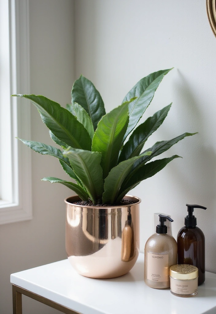 28 Plants in Bathroom Ideas That Freshen the Air - 3. ZZ Plant: Tough Yet Elegant