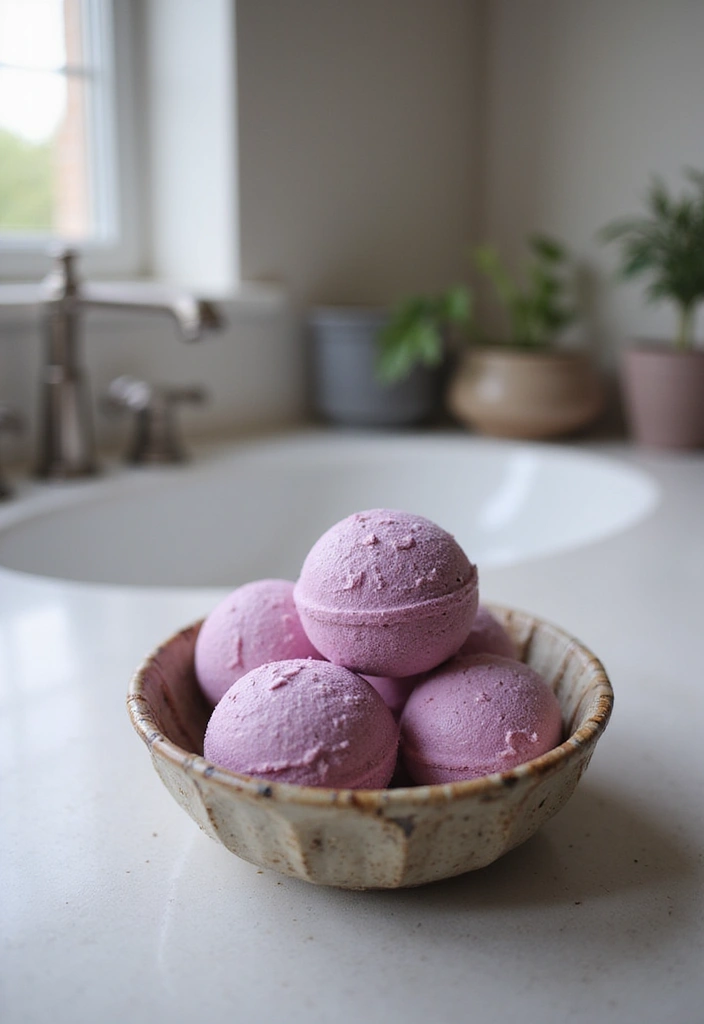 28 Plum Bathroom Ideas With Deep Luxurious Tones - 20. Plum-Inspired Bath Bombs