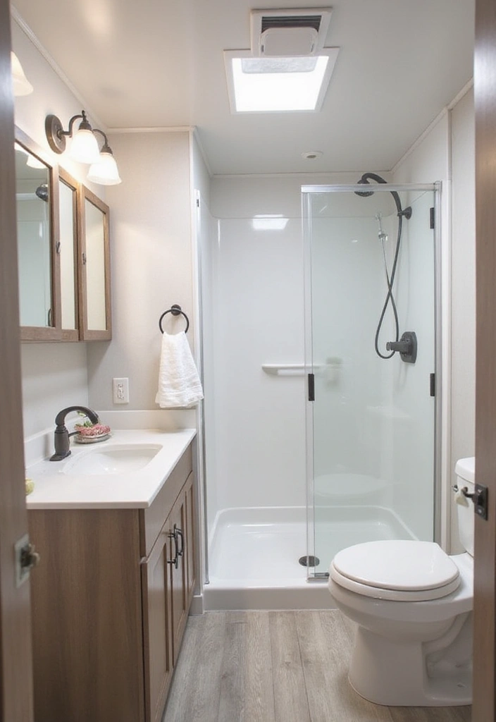 28 RV Bathroom Remodel Ideas That Save Space - 19. Minimalist Design