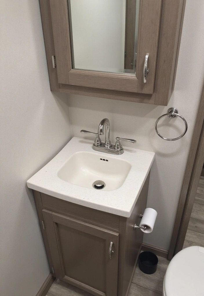 28 RV Bathroom Remodel Ideas That Save Space - 3. Wall-Mounted Faucets