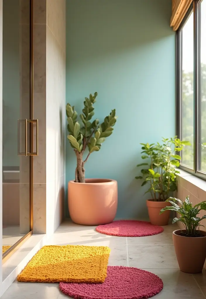 28 Shower Ideas Bathroom Designs That Inspire Renovations - 22. Colorful Shower Mats