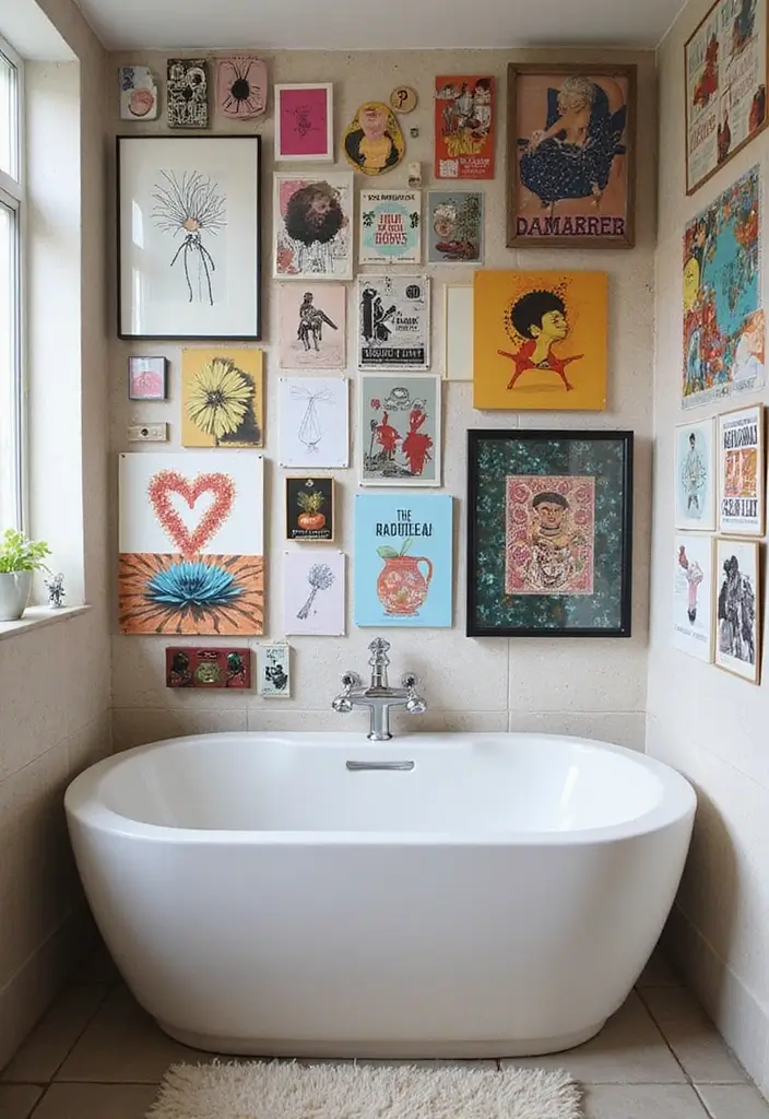 28 Teen Boy Bathroom Ideas That Are Cool and Functional - 16. Wall Art