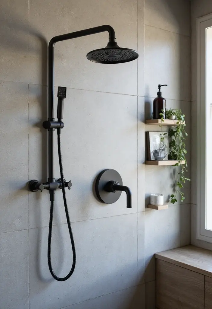 28 Teen Boy Bathroom Ideas That Are Cool and Functional - 7. Industrial Shower Fixtures