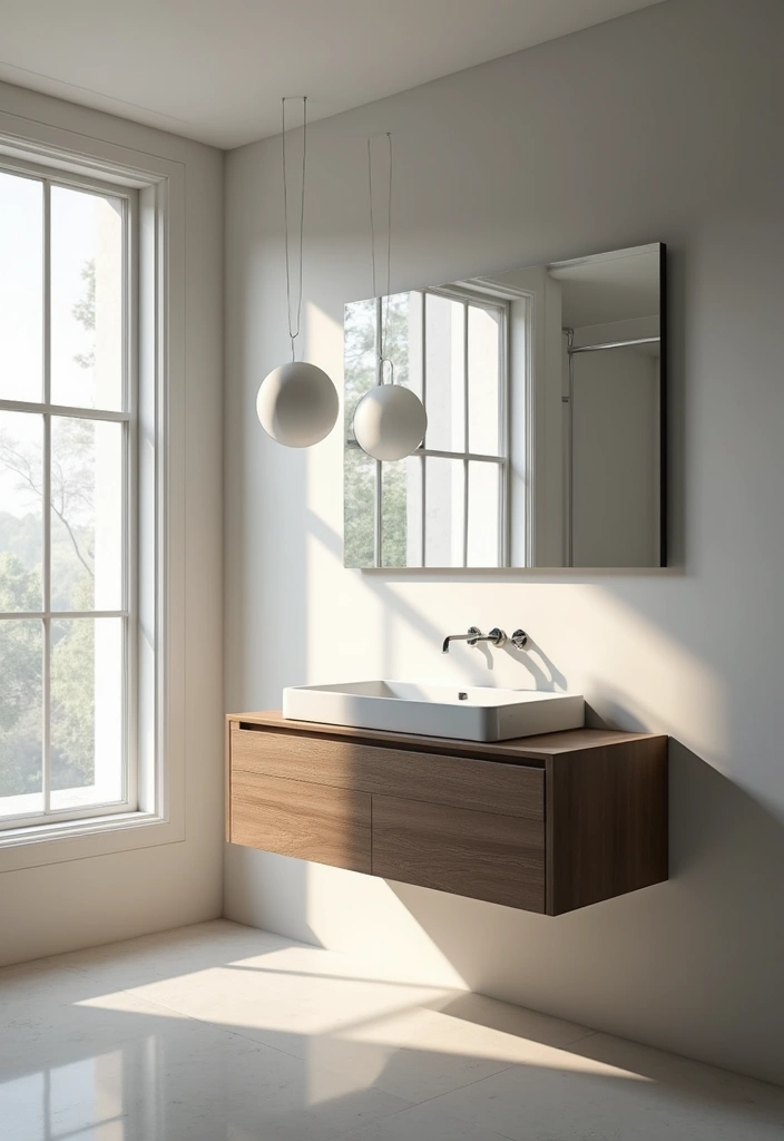 28 Toilet and Sink Bathroom Ideas That Maximize Small Spaces - 1. Floating Vanity with Integrated Sink