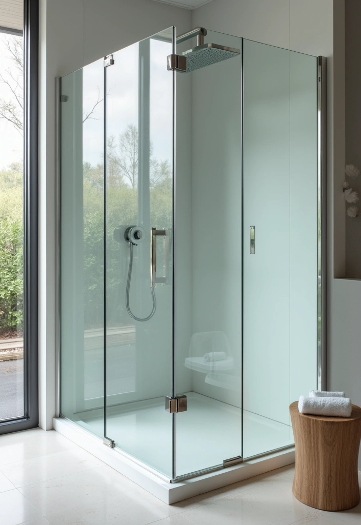 28 Toilet and Sink Bathroom Ideas That Maximize Small Spaces - 11. Glass Shower Panels