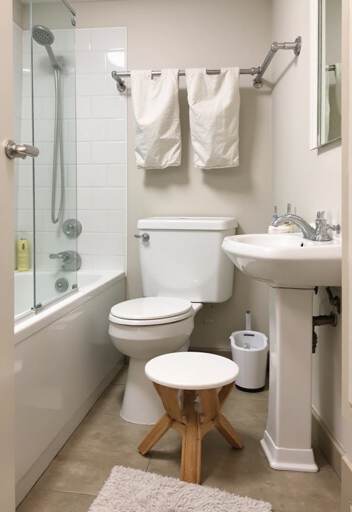 28 Toilet and Sink Bathroom Ideas That Maximize Small Spaces - 12. Foldable or Collapsible Items