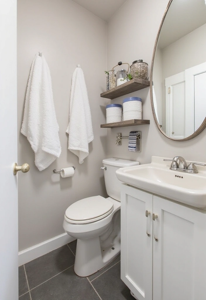 28 Toilet and Sink Bathroom Ideas That Maximize Small Spaces - 15. Towel Racks and Hooks