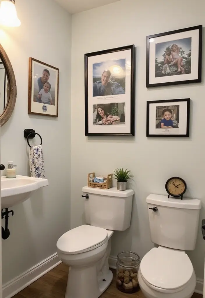 28 Toilet and Sink Bathroom Ideas That Maximize Small Spaces - 21. Personalized Decor
