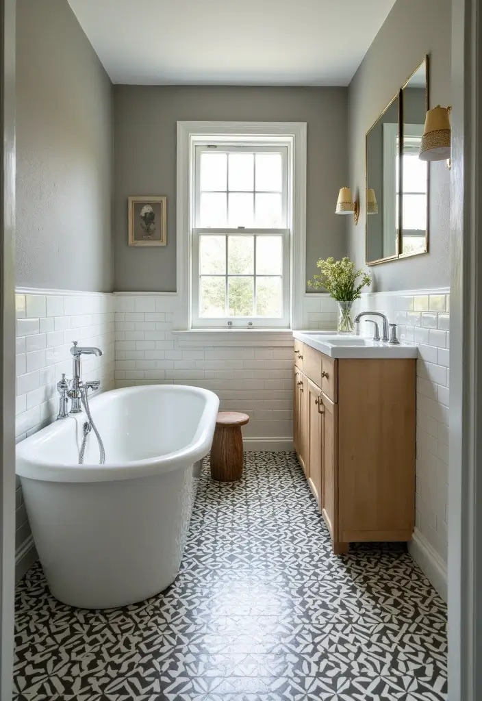 28 Toilet and Sink Bathroom Ideas That Maximize Small Spaces - 28. Bold Flooring Choices