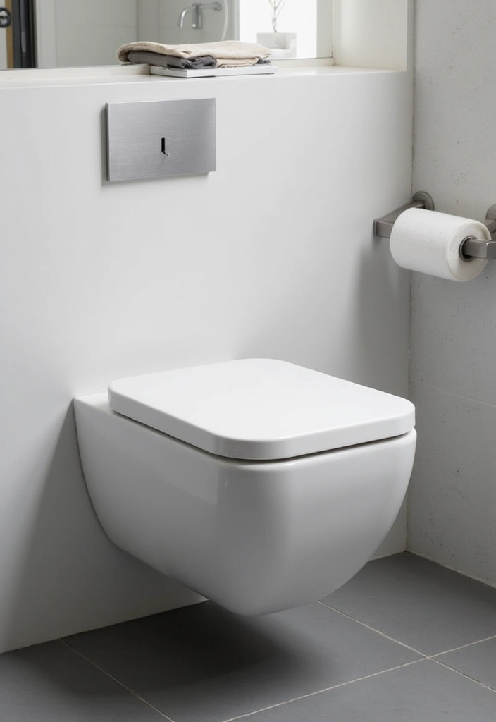 28 Toilet and Sink Bathroom Ideas That Maximize Small Spaces - 4. Wall-Mounted Toilet