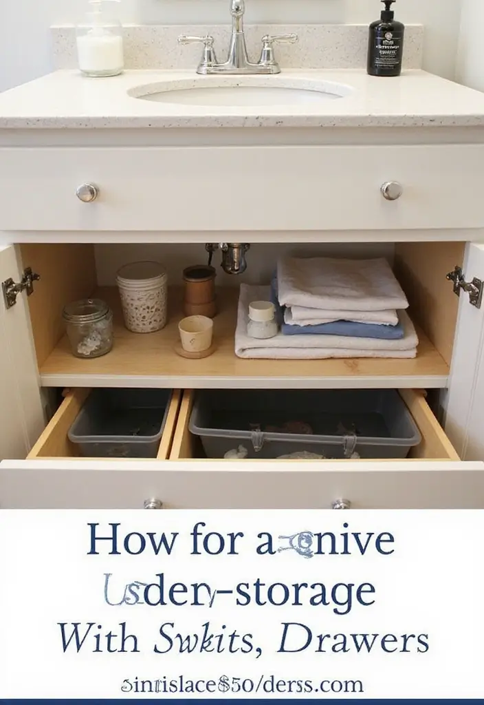 28 Toilet and Sink Bathroom Ideas That Maximize Small Spaces - 6. Under-Sink Storage Solutions