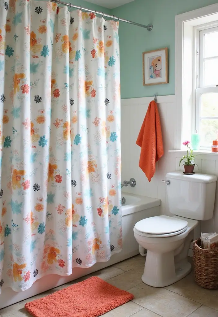 28 Whimsical Bathroom Ideas That Feel Magical - 4. Playful Shower Curtains