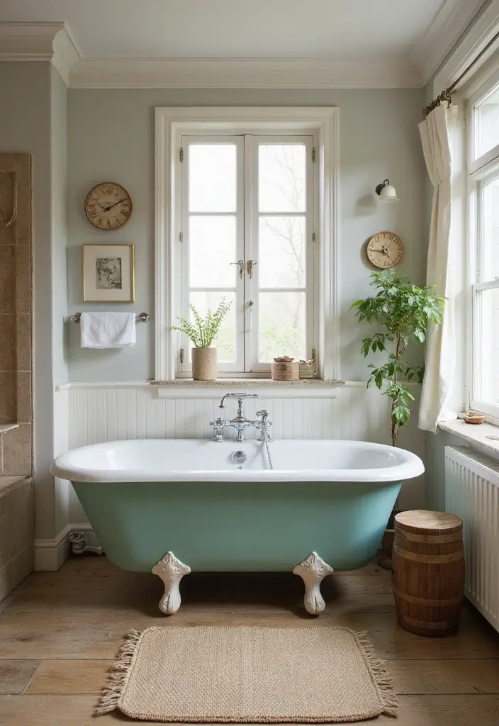 28 Whimsical Bathroom Ideas That Feel Magical - 5. Vintage Bathtub Focal Points