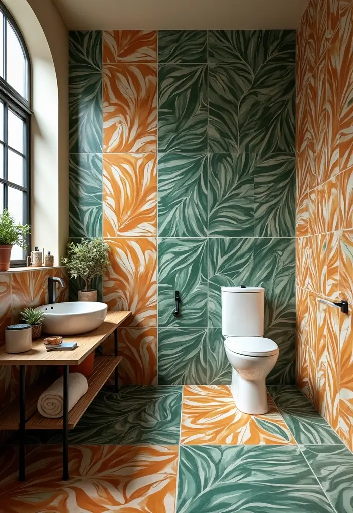 29 Bali Bathroom Design Inspirations With a Tropical Feel - 16. Exotic Tile Designs