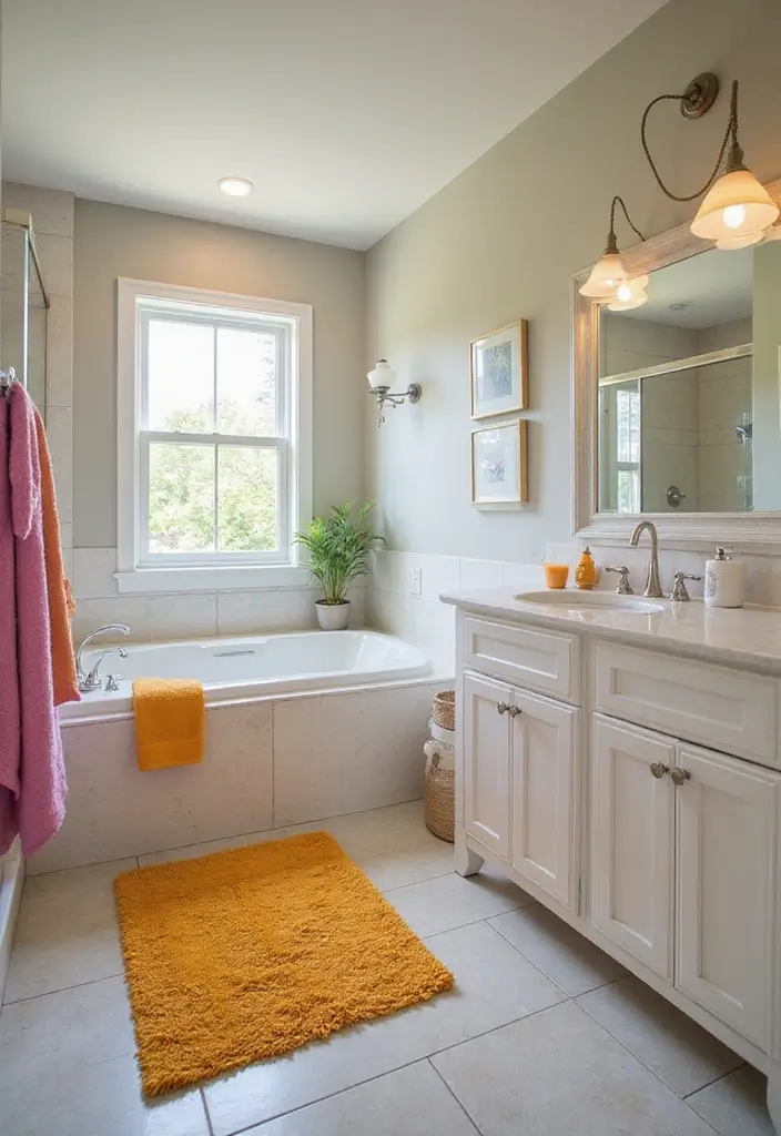 29 Bali Bathroom Design Inspirations With a Tropical Feel - 21. Neutral Tones with Pops of Color