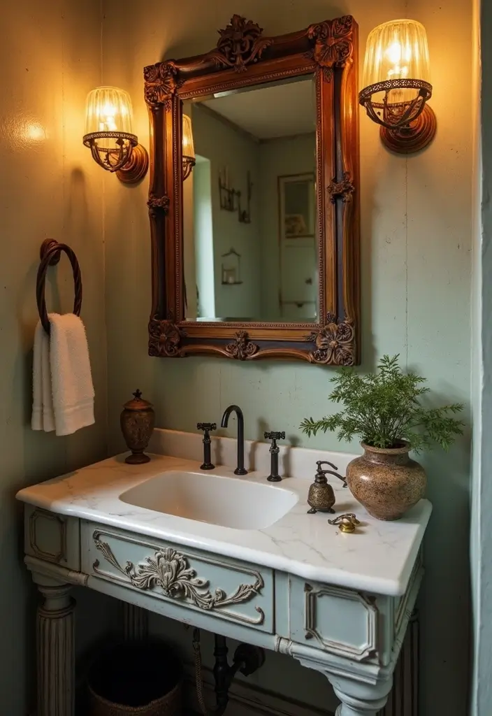 29 Bali Bathroom Design Inspirations With a Tropical Feel - 25. Vintage Charm