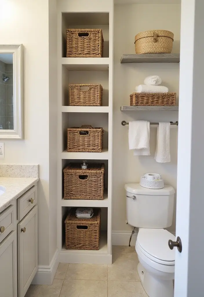 29 Bali Bathroom Design Inspirations With a Tropical Feel - 27. Stylish Storage Solutions