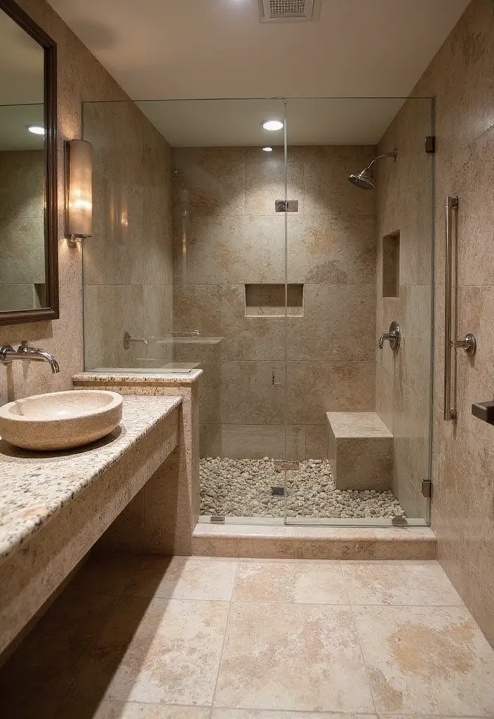 29 Bali Bathroom Design Inspirations With a Tropical Feel - 3. Natural Stone Surfaces