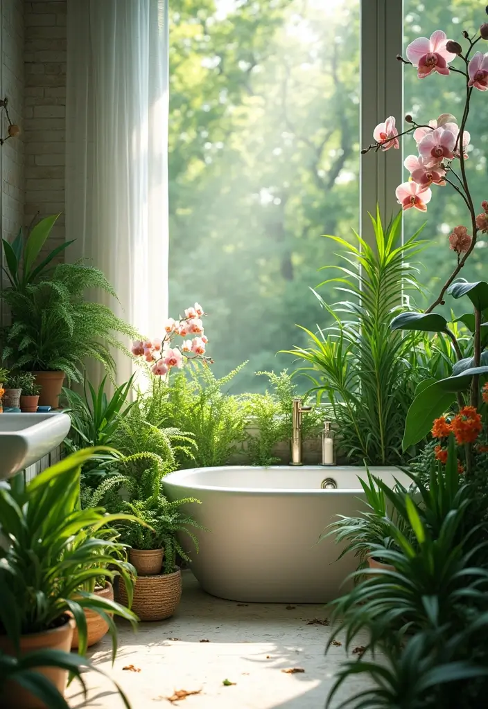 29 Bali Bathroom Design Inspirations With a Tropical Feel - 4. Indoor Plants