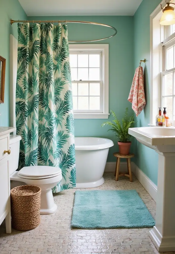 29 Bali Bathroom Design Inspirations With a Tropical Feel - 8. Tropical Prints