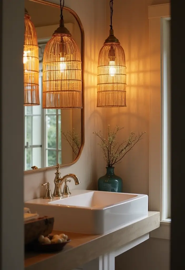 29 Bali Bathroom Design Inspirations With a Tropical Feel - 9. Elegant Lighting