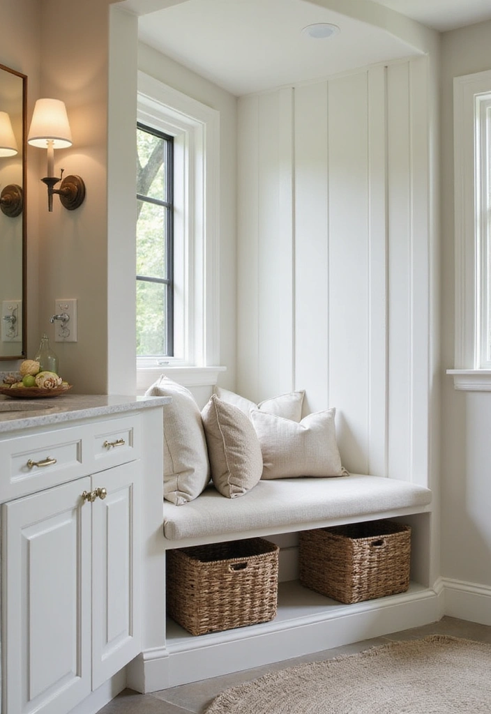 29 Bathroom Bench Ideas That Add Comfort and Functionality - 15. Built-in Bench