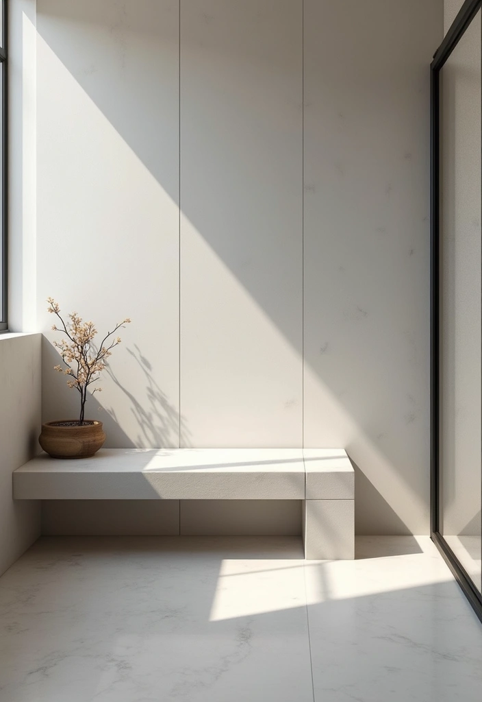 29 Bathroom Bench Ideas That Add Comfort and Functionality - 2. Sleek Modern Bench