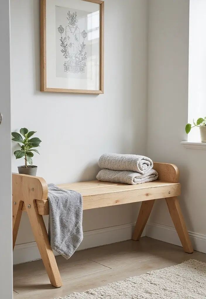 29 Bathroom Bench Ideas That Add Comfort and Functionality - 22. Foldable Bathroom Bench