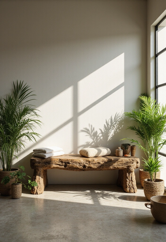 29 Bathroom Bench Ideas That Add Comfort and Functionality - 28. Outdoor-inspired Bench