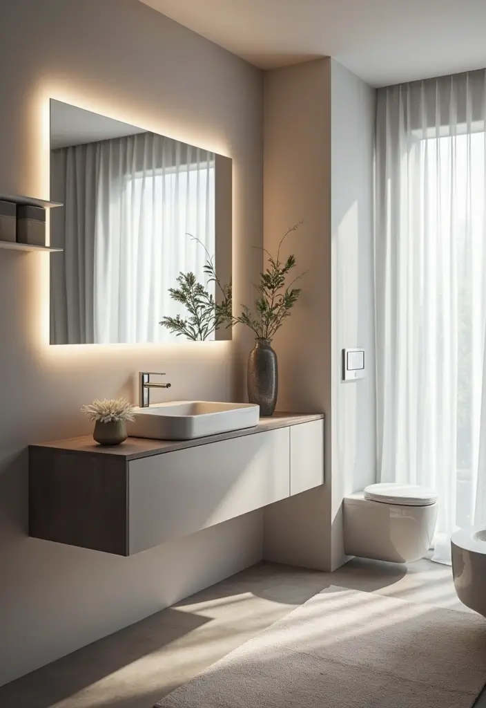 29 Bathroom Bench Ideas That Add Comfort and Functionality - 4. Floating Bench