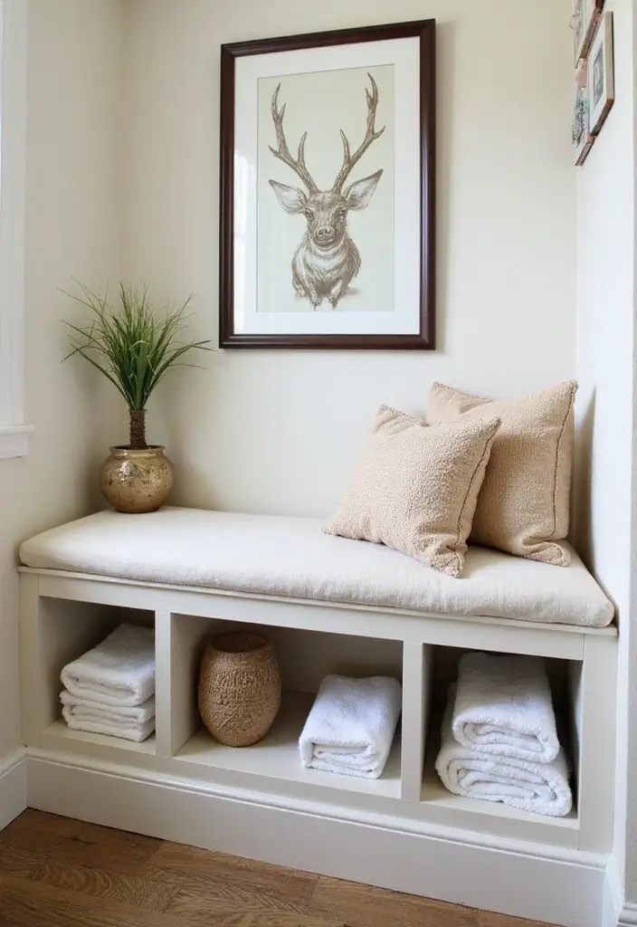 29 Bathroom Bench Ideas That Add Comfort and Functionality - 5. Bench with Built-in Storage