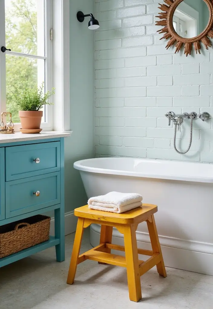29 Bathroom Bench Ideas That Add Comfort and Functionality - 8. Multi-Function Bathroom Stool