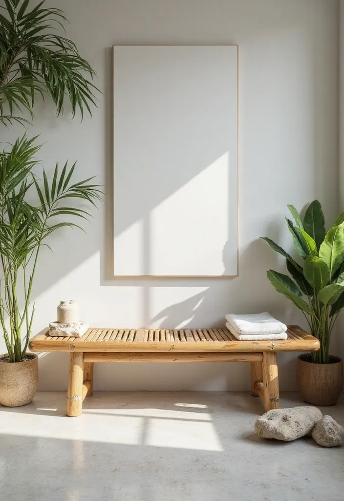 29 Bathroom Bench Ideas That Add Comfort and Functionality - 9. Bamboo Bench