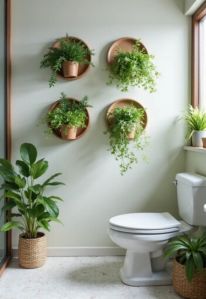 29 Bathroom Corner Decor Ideas That Utilize Every Space - 19. Wall Planters
