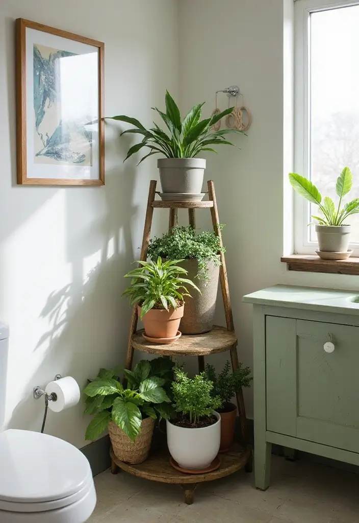 29 Bathroom Corner Decor Ideas That Utilize Every Space - 2. Decorative Plant Corners
