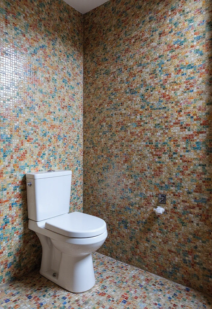 29 Bathroom Corner Decor Ideas That Utilize Every Space - 27. Corner Mosaic Tile