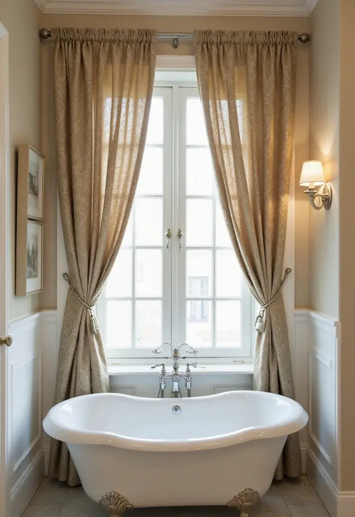 29 Bathroom Corner Decor Ideas That Utilize Every Space - 29. Corner Window Treatments