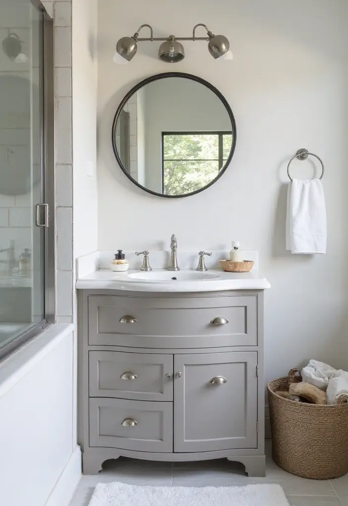 29 Bathroom Corner Decor Ideas That Utilize Every Space - 6. Corner Vanity Solutions