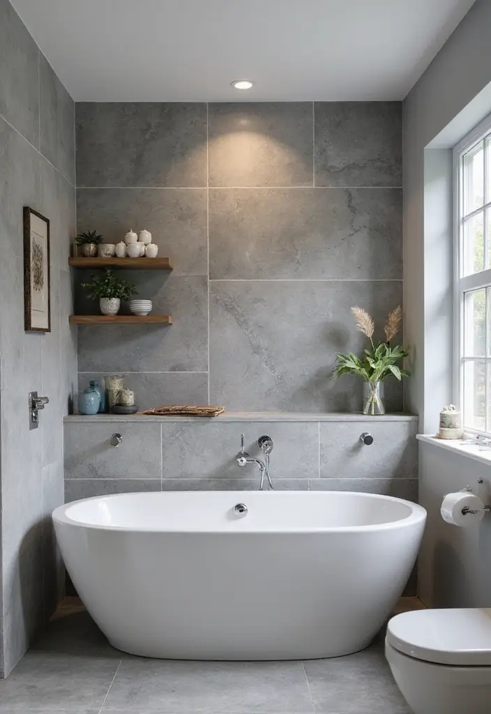 29 Bathroom Ideas Grey Tiles That Create Timeless Style - 14. Incorporating Grey Tiles in Your Backsplash