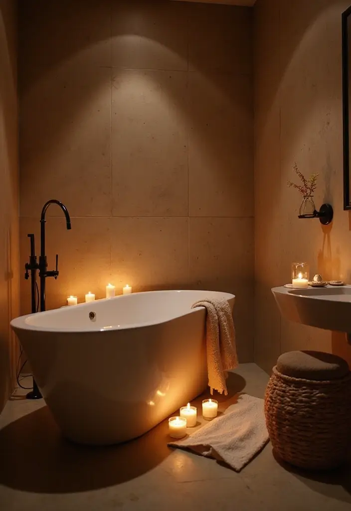29 Bathroom Mirror and Lighting Ideas That Glow Beautifully - 26. Elegant Candle Lighting
