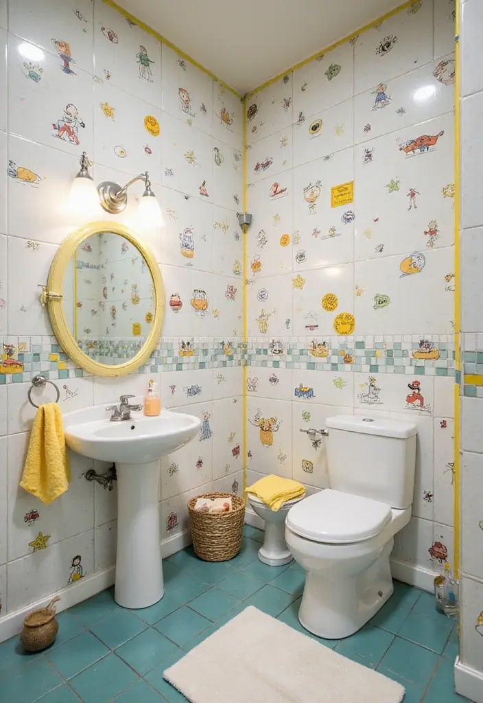 29 Bathroom Tile Combinations Design Trends for 2025 - 26. Whimsical Designs