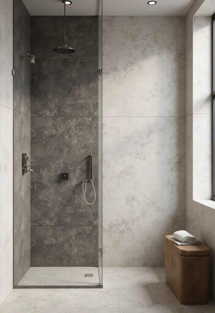 29 Bathroom Tile Combinations Design Trends for 2025 - 27. Textural Contrasts