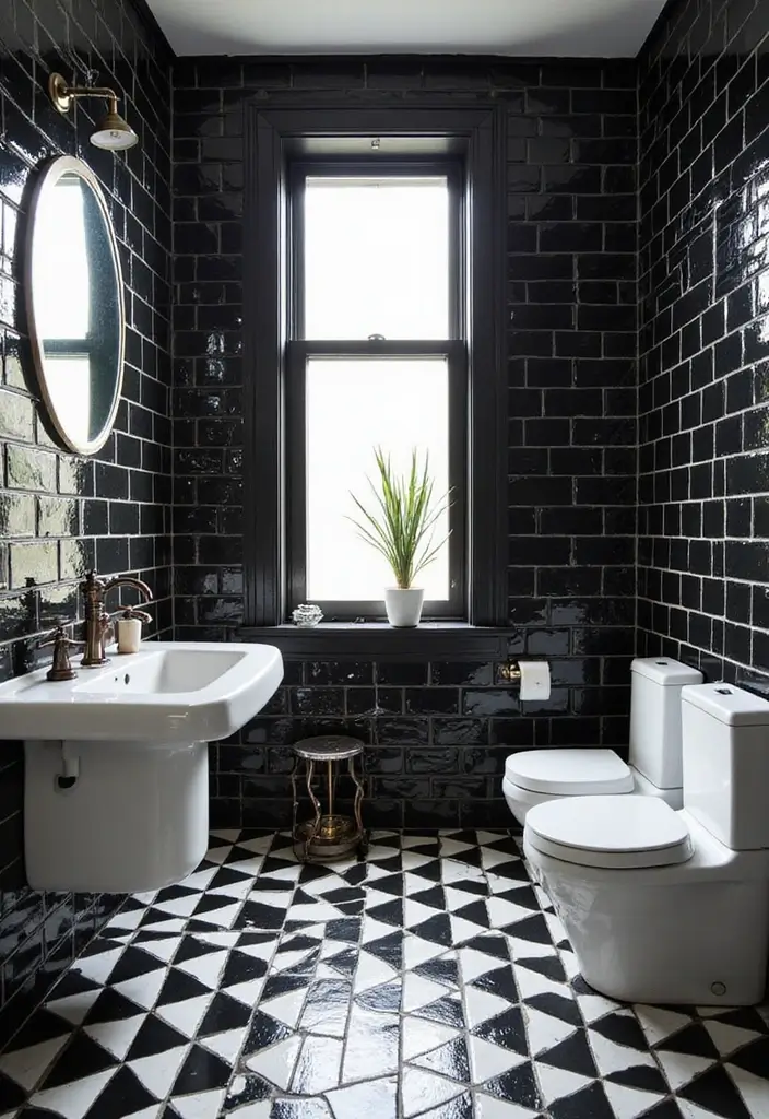 29 Bathroom Tile Combinations Design Trends for 2025 - 6. Bold Black & White