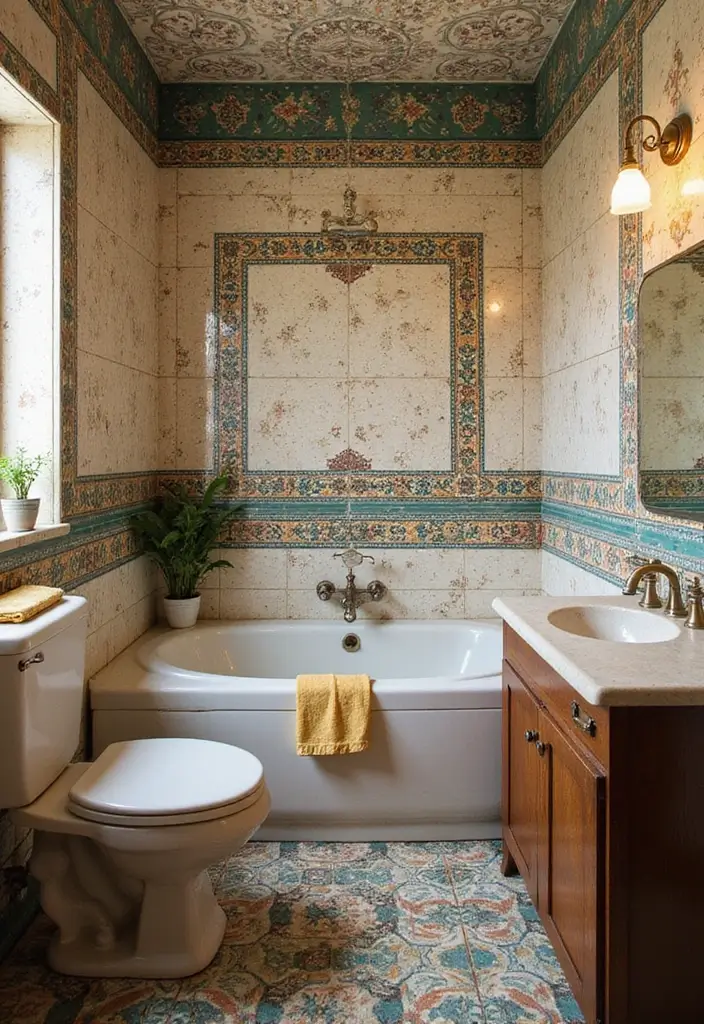 29 Bathroom Tile Combinations Design Trends for 2025 - 8. Vintage Revival