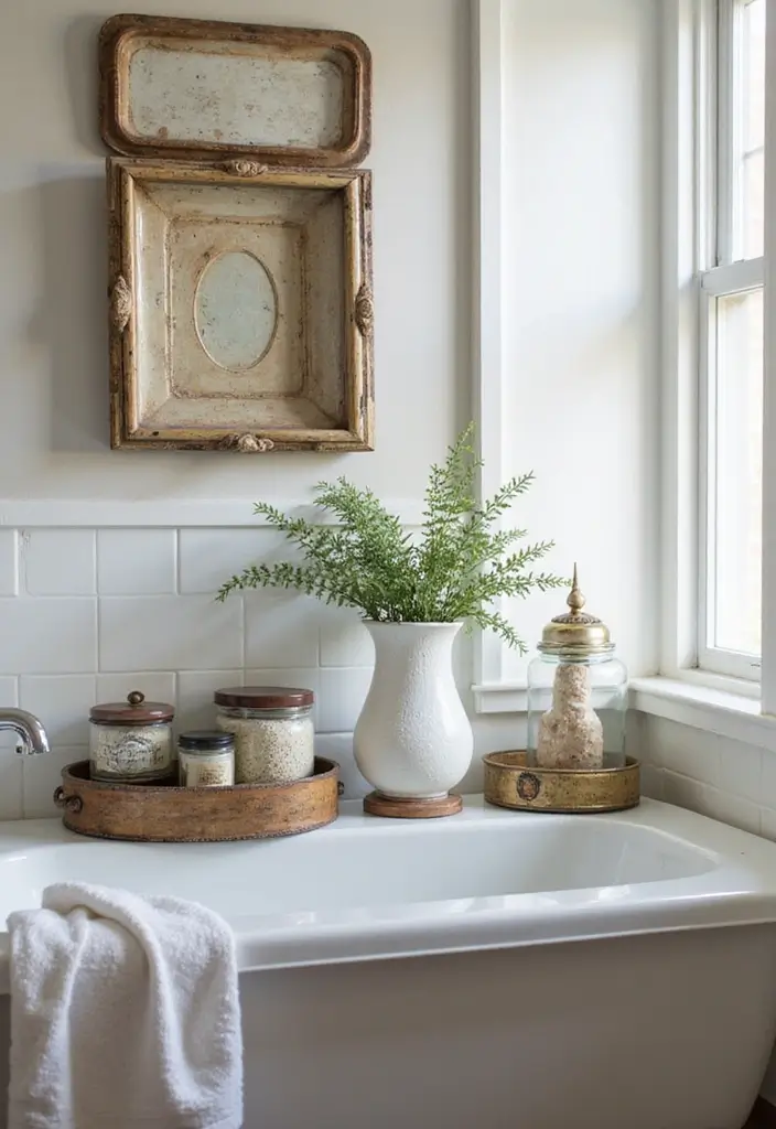 29 Bathroom Toilet Decor Ideas That Add Personality - 10. Vintage Finds