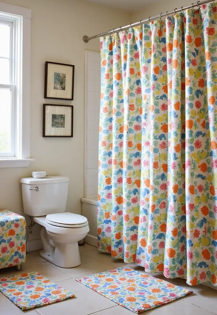 29 Bathroom Toilet Decor Ideas That Add Personality - 11. Fun Shower Curtains