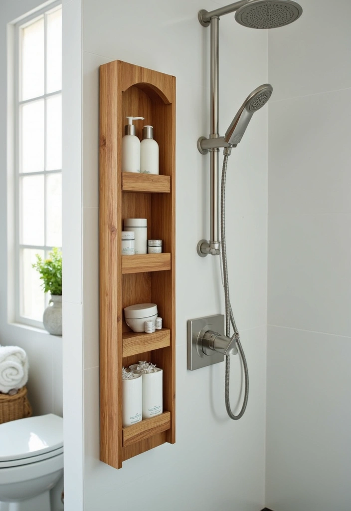 29 Bathroom Toilet Decor Ideas That Add Personality - 19. Unique Shower Caddy